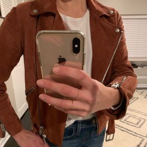 All Saints Brown Suede Cole Biker Jacket